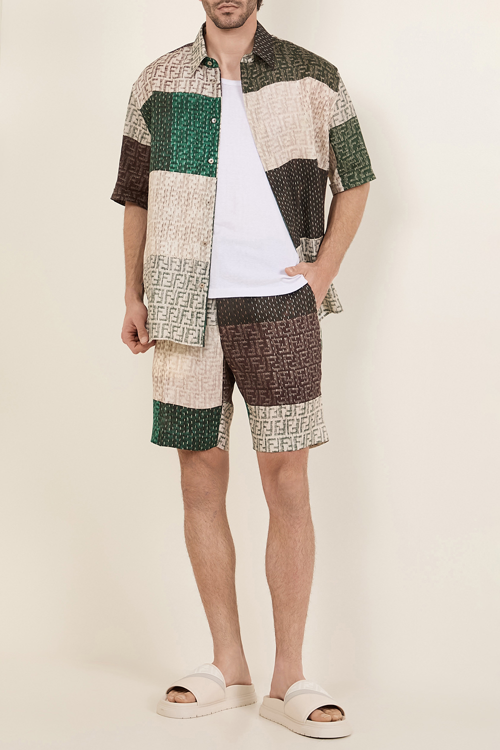 חולצה מכופתרת פאטצ'וורק